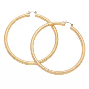 14K Gold Filled Metal Hoop Pin Catch Earrings