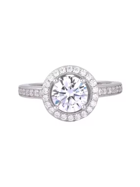 2 Carat Big Solitaire Silver Ring For Her