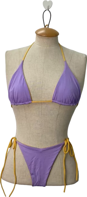 Bond-eye Purple/Yellow Reversible Bikini Top and Bottom UK S