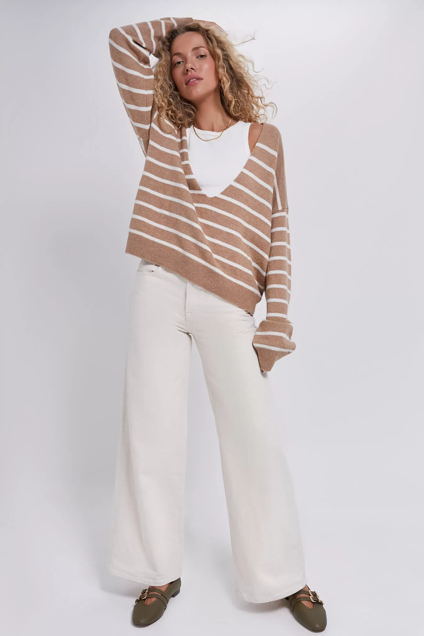 Camel Stripe Lowell Top