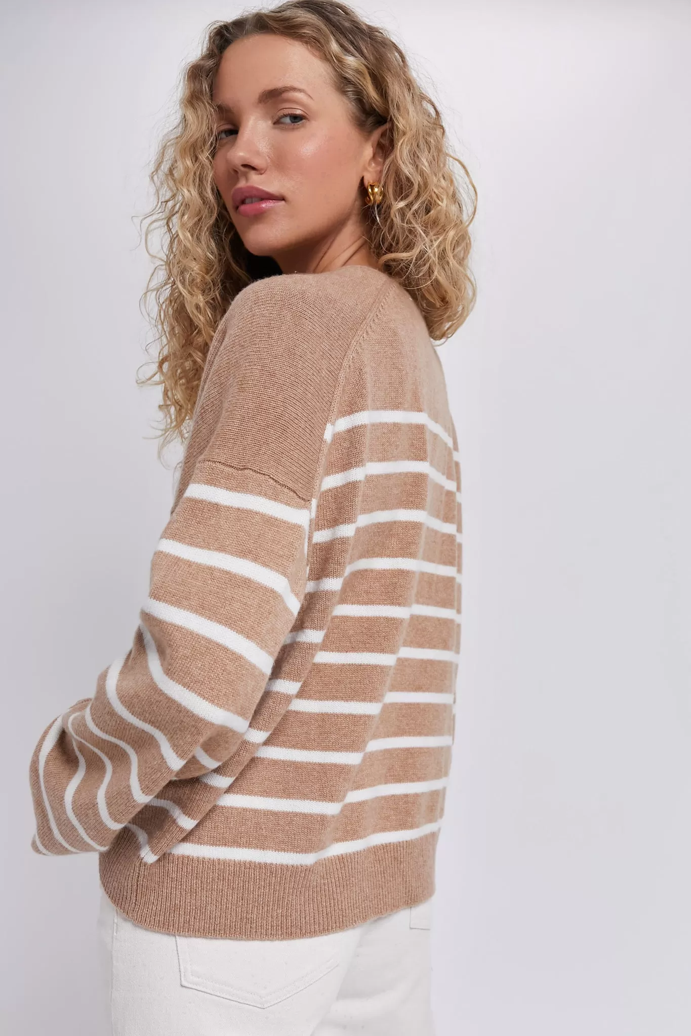 Camel Stripe Lowell Top