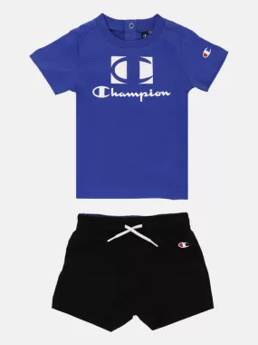 Champion children's outfit Legacy American Classic short sleeve t-shirt and shorts 306379 BS071 ETR blue