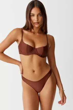 Cola Underwire Balconette Bikini Top - Cinnamon