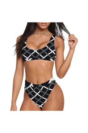 Cross Hatch Sport Top & High-Waist Bikini Swimsuit