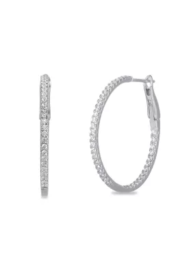 Eternity Bali Hoop Earrings In 925 Silver