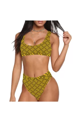 Golden Matrix Sport Top & High-Waist Bikini Swimsuit