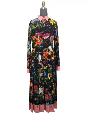 Gucci Flora Snake Print Silk Dress Size M