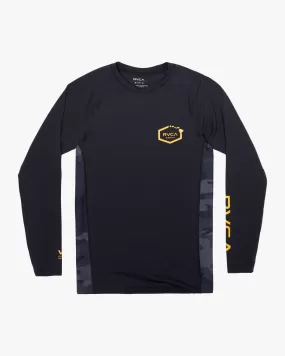 Island Hex Long Sleeve Rashguard - Black Camo