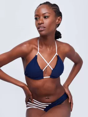 Lizola 2 pc Swimwear - Navy / White