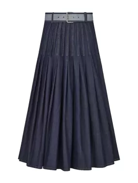 MIDI COUTURE SKIRT IN DENIM