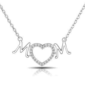 Mother Heart Necklace Sterling Silver