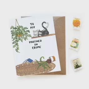 Partner in Crime Sneaky Cats Love Card